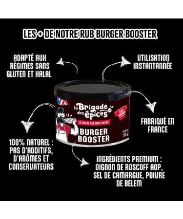  La Brigade des pices Seasoning for Home-Made Burger - BBQ Rub Burger Booster - Spice Brigade - 100 g - 100% Natural & Made in France - Buy Online on GoSupps.com