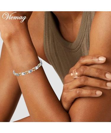 Vicmag Magnetic Therapy Bracelet for Women - Titanium Steel Arthritis Pain Relief - Healing Gift in Silver & Gold Love Design - Buy Online on GoSupps.com