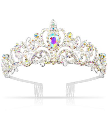 NODG Silver Crystal Rhinestones Tiaras and Crowns for Women Princess Tiaras for Women Crown for Girls Birthday Crowns for Women Birthday Tiara Princess Crowns and Tiaras for Girls