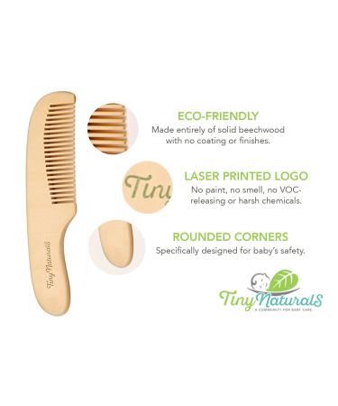 4-Piece Wooden Baby Hair Brush and Comb Set with Soft Silicone Shampoo Brush | Natural Goat Bristles for Cradle Cap | Ideal for Newborns and Toddlers - Buy Online on GoSupps.com