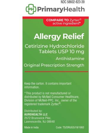 Primary Health 24 Hour Allergy Relief Cetirizine Hydrochloride 10mg Tablets - 365 Count - Buy Online on GoSupps.com