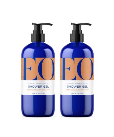 EO Shower Gel Body Wash 16 Ounce (Pack of 2) Orange Blossom and Vanilla Organic Plant-Based Skin Conditioning Cleanser with Pure Essentials Oils