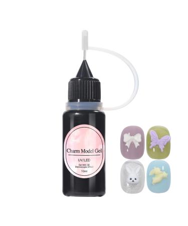 Generisch 3D Sculpting and Modeling Gel - 10ml - Non-adhesive clear nail glue for gems glitter and jewelry - Professional manicure suitable for beginners