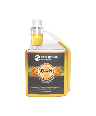 Pets Nature Distle oil for dog and cat - pure premium thistle oil rich in omega -6 fatty acid linoleic acid - 100% natural gently cold -pressed made in Germany (500 ml) 500 ml thistle oil