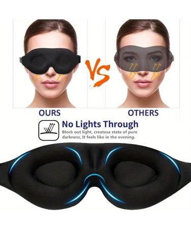 Soft Black Sleep Mask for Men & Women - Light Blocking Eye Cover for Travel & Daily Use - Buy Online on GoSupps.com