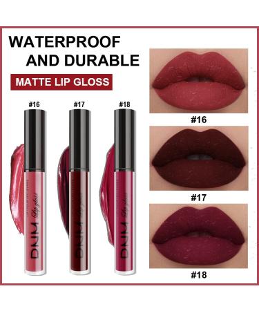 3Pcs Dark Red Purple Matte 24-Hour Liquid Lipstick Set | Long-Lasting, Smudge-Proof, Waterproof Lip Gloss Gift Set | Matt Lipsticks for Women | Makeup Lipstick 06 - 0.21 Fl Oz (Pack of 3) - Buy Online on GoSupps.com