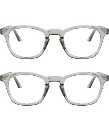Square Blue Light Blocking Glasses for Men & Women - Grey 2 Pack | Stylish & Comfortable - Buy Online on GoSupps.com