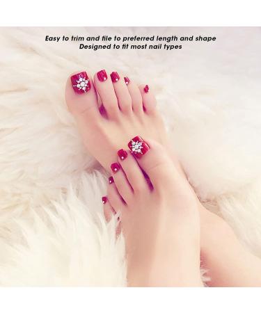 Buy 24 Pcs Artificial Toenails - Full Cover Fake Nails for Women & Girls | Perfect for Parties Weddings & Events - Buy Online on GoSupps.com