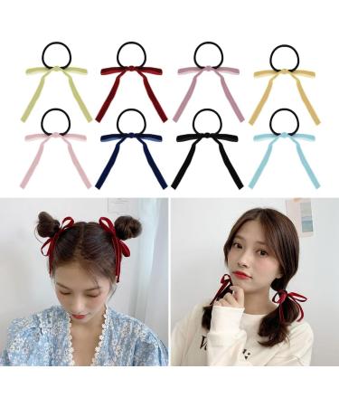 Limtula 2pieces Colorful Ribbon Bowknot Hair Scrunchies Elastic Hair Ropes Ponytail Holder Festival Woman Hair Supplies Black - Buy Online on GoSupps.com