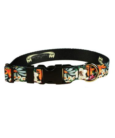 Cute Floral Dog Collar and Leash - Waterproof Colorful Female Dog Collar and Dog Leash, Wide Range of Sizes for Every Dog 1" COLLAR LG Tropical Garden