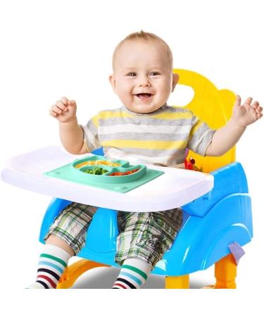 SILIVO Suction Plate - Silicone Baby Plate for Toddlers - Green Elephant Design - 10 x 7.8 x 1.1 inches - Buy Online on GoSupps.com