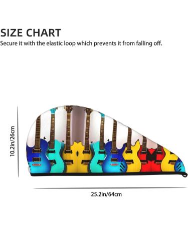 Colorful Guitars Coral Velvet Quick-Dry Hair Cap | Travel & Home Hair Towel Wrap for Men & Women - Buy Online on GoSupps.com