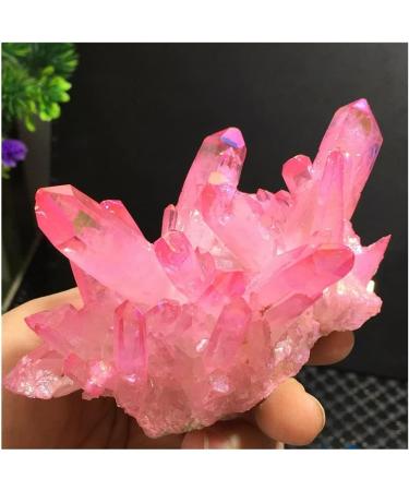 Stone Crafts Rose Flame Aqua Aura Quartz Crystal vug Rainbow Titanium Bismuth Silicon Cluster Reiki Crystals - Buy Online on GoSupps.com