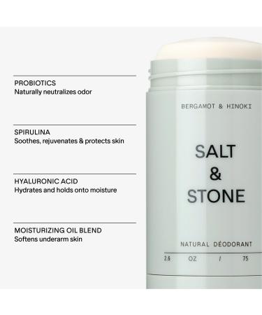 SALT & STONE Deodorant | Extra Strength Natural Deodorant for Women & Men | Aluminum Free with Seaweed Extracts Shea Butter & Probiotics | Free From Parabens Sulfates & Phthalates (2.6 oz) Bergamot & Hinoki 2.6 Ounce (Pack of 1) - Buy Online on GoSupps.com