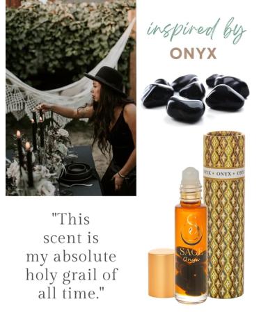 Onyx Perfume Oil Roll-On by Sage- 1/4 oz Vegan & Cruelty-Free Earthy Scent Black Coconut Vanilla Oakmoss Onyx 1/4 oz Gemstone Roll-On - Buy Online on GoSupps.com