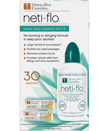Himalayan Neti Flo Nasal Wash Bottle | 30 Sachets, 10 Ounce | Natural Sinus Relief - Buy Online on GoSupps.com