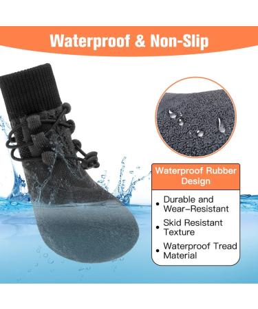 KOOLTAIL Anti-Slip Dog Boots 4 Pack - Waterproof Adjustable Dog Socks for Medium & Large Dogs - Durable Pet Paw Protector for Indoor/Outdoor - X-Large - Buy Online on GoSupps.com