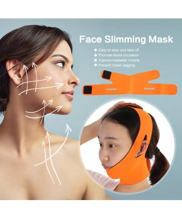 Face Bandage Slimming Mask - V Face Cheek & Chin Tightening Patch | Anti-Wrinkle Skin Care (Orange) - International Shipping - Buy Online on GoSupps.com