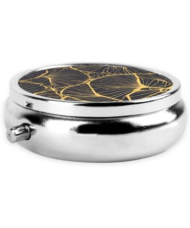 Buy Golden Leaf Round Pill Box - 3 Compartment Travel Organizer | Portable Pill Box for Travel - Buy Online on GoSupps.com