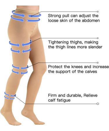 2 Pack of Compression Pantyhose 20-30mmHg for Women - Support Stockings for Swelling, Varicose Veins, Edema - Closed Toe, Gradient Compression - Size L Mix Large - Buy Online on GoSupps.com
