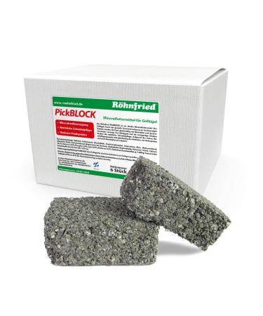 R hnfried Pickblock 6 pieces |Mineral feed as a pickstone for chickens & poultry |Supplement to chicken feed for optimal mineral supply & natural beak care |Reduced pecking