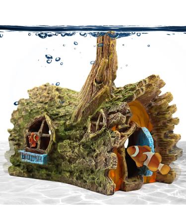 FAZ Hongfa Aquarium Decorations Betta Holzhaus hide caves decor aquarium ornament Small and medium fish accessories fish resin toy hiding places aquarium style_4