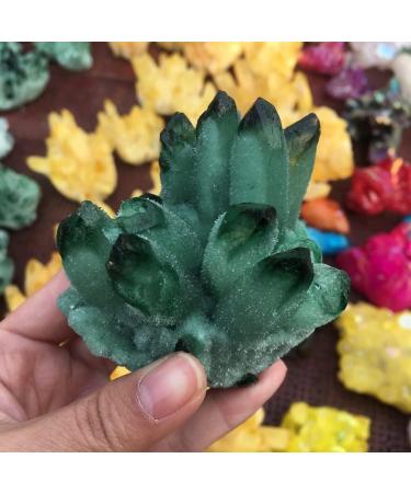 Gems for Decoration 260g Natural Crystal Green Ghost Crystal Cluster Aura Crystal - Buy Online on GoSupps.com