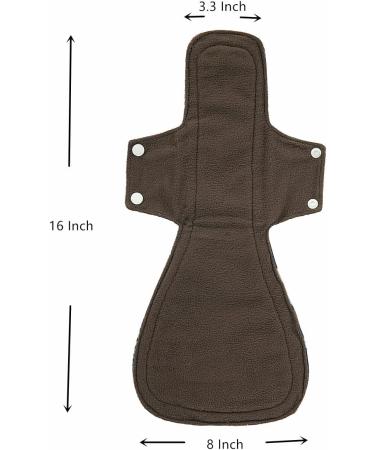 Reusable 16 Inch Charcoal Bamboo Cloth Menstrual Pad | Overnight Absorbency | Unscented | Black Lace Design - Buy Online on GoSupps.com