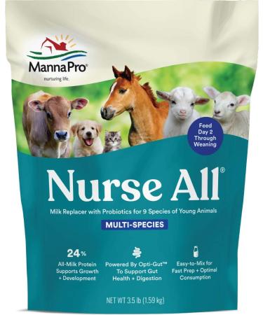 Manna Pro Nurse All Multi-Species Milk Replacer | Great for Puppies and Kittens 3.5 Pound (Pack of 1)