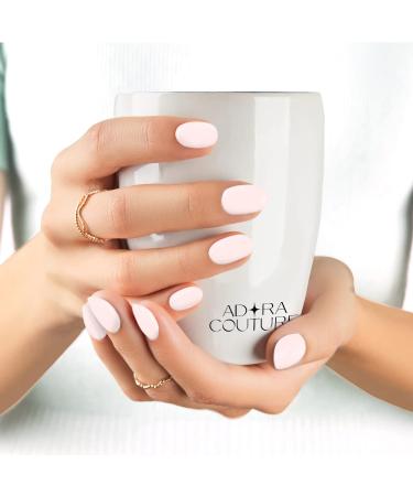 Adora Couture Semi Cured Gel Nail Strips - Glossy Light Pink Milky White Rose Nude Stick on Nail Polish Strips - Full Decal Press On Sticker Nail Wraps for Women - Salon Nails at Home Kit - Buy Online on GoSupps.com