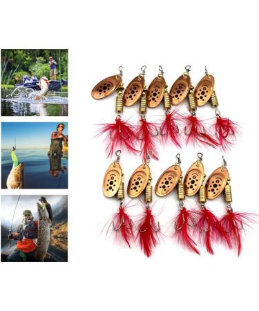 10PCS Spinner Lures Metal Bait Sequins Spinner Fishing Lures Fishing Lures Fishing Accessories Fishing Spinners Lifelike Fishing Bait Crankbaits Set for Outdoor Fishing Red - Buy Online on GoSupps.com