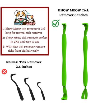 BHOW MEOW Tick Remover Tools 2PCS Set - Ideal for Dogs, Cats, Horses, and Humans - Long 3XL Size with Perfect Grip - Buy Online on GoSupps.com