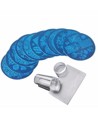 Nail art stamp tool nail stamp set stencils clear nail art stamp set manicure stamp plate tool transparent print templates