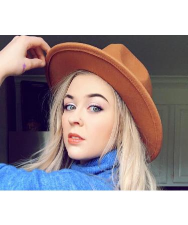 2 Pack Women's Fedora Hats - Wide Brim Fashionable Classic in Black & Khaki - Buy Online on GoSupps.com