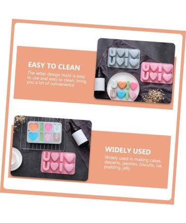 GOOHOCHY 2pcs Valentine's Day Cake Mold Donut Cake Pan Cake Number Birthday Baking Accessory 3D Handmade Soap 19.9x12.6cm Pink - Buy Online on GoSupps.com