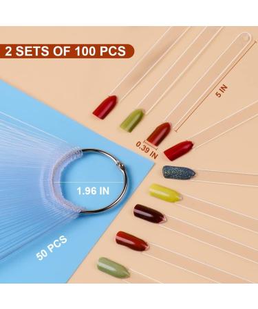 100 pcs Clear Nail Swatch Sticks for Nail Polish Display - Nail Art Tips Color Sticks for Gel Polish Practice - Buy Online on GoSupps.com