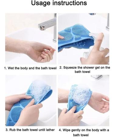 Bath Sponge Body Silicone Brush Scrub Body Exfoliation Sponge Brush Bathroom Shower Back Brush Sponges Bath (Color : Pink) - Buy Online on GoSupps.com