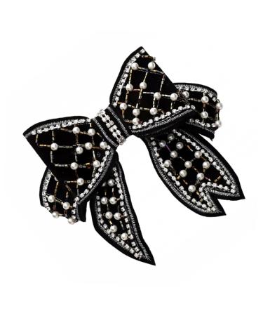1pc Bow Clip Pearl Clips for Hair Black Hair Accessories Hair Clips for Bows Glitter Hair Bows Pearl Hair Clips Bowknot Hairpins Bowknot Hairpin Stylish Style Hair Clip
