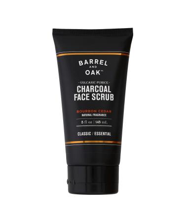 Barrel and Oak - Charcoal Face Scrub with Volcanic Pumice  Men's Exfoliating Scrub  Facial Cleanser  Removes Dead Skin  Absorbs Oil  Cleans Pores  Promotes Beard Growth  Vegan (Bourbon Cedar  5 oz) - Buy Online on GoSupps.com