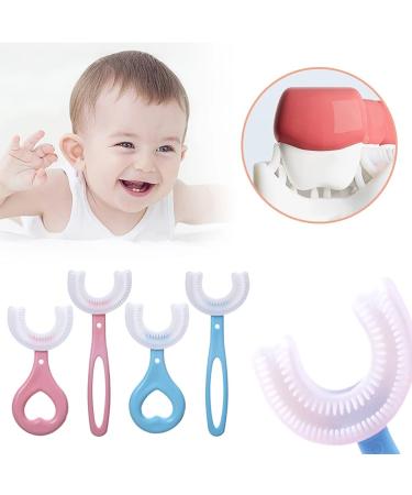 360 U-Shaped Children s Toothbrush - 4 Pack Soft Silicone Bristles for Ages 2-12 | All-Round Cleaning - Buy Online on GoSupps.com