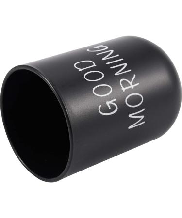 Sunroot Home Bathroom Toothbrush Holder & Toothpaste Mug - Round PP Drinking Glass for Travel & Camping - Black - Buy Online on GoSupps.com