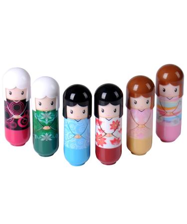 Lip balm MultiPack sweet doll lip balm 6 Pack 100% natural moisturizing repairing lip balm protection beauty gift set for girls and children