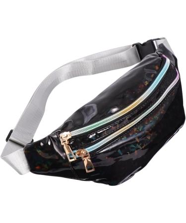 OFFSCH 1pc Men's Women Body Pocket Pu Bags Cross Fashion Sequin Belt Fanny Girls Waist Material 28X14X4cm Black - Buy Online on GoSupps.com