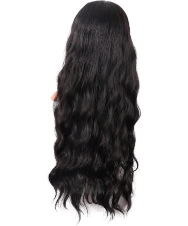MapofBeauty 28 Inch/70 cm Long Wavy Middle Part with No Bangs Synthetic Fiber Curly Fashion Women Party Cosplay Wig (Black) - Buy Online on GoSupps.com