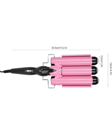 3 Barrel Curling Iron Wand Adjustable Hair Curler Waver Crimper Hair Styling Tool 110V 240V (32mm) US Plug 110-230V Pink 32mm - Buy Online on GoSupps.com