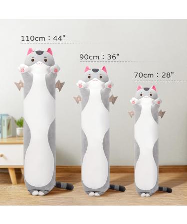 Mewaii 44in Long Gray Cat Plush Pillow - Cute Stuffed Animal Squishy Toy for Kids - Buy Online on GoSupps.com