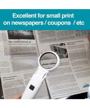 Voca Magnifying Glass with 2 LED Lights | 3.5x/5x/11x Magnification for Seniors | High Clarity Handheld Magnifier for Reading & Exploring - Buy Online on GoSupps.com