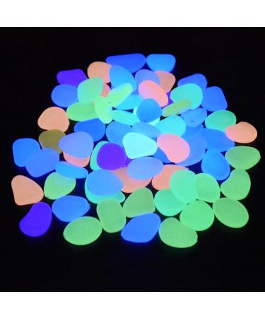 220 Multi-Colored Fluorescent Stones for Garden & Aquarium | Bright Glowing Decorative Stones for Pathways Flower Beds and More - Buy Online on GoSupps.com