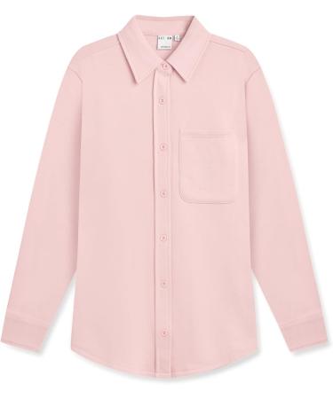 KUT & SO Women s Shacket Midweight Fleece Shirt Jacket Boyfriend Fit Chic Layering Piece S Pink Rose - Buy Online on GoSupps.com