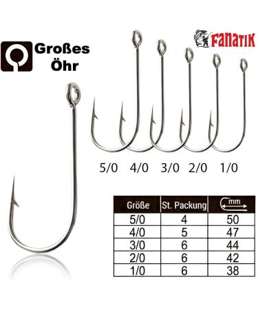 FANATIK JIG S-58 Hooks - 5/0 4/0 3/0 2/0 1/0 | Black Rubber Bait Fishing Hooks | 4-Pack | Buy Internationally - Buy Online on GoSupps.com